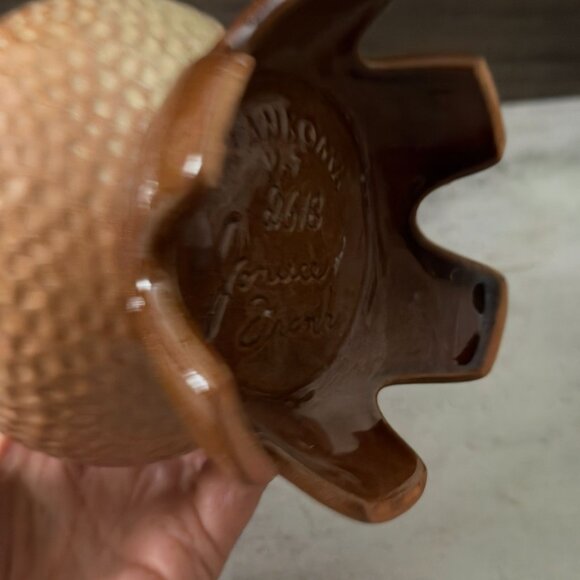 Vintage 70s Frankoma Joniece Frank V-7 Coffee Desert Gold Decanter With Stopper - Picture 10 of 10